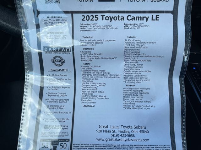 2025 Toyota Camry LE