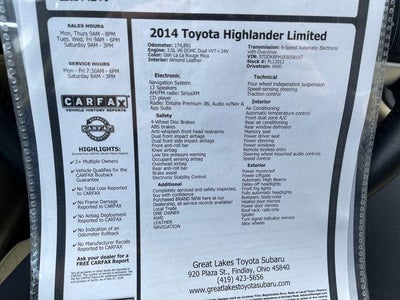 2014 Toyota HIGHLANDER Limited