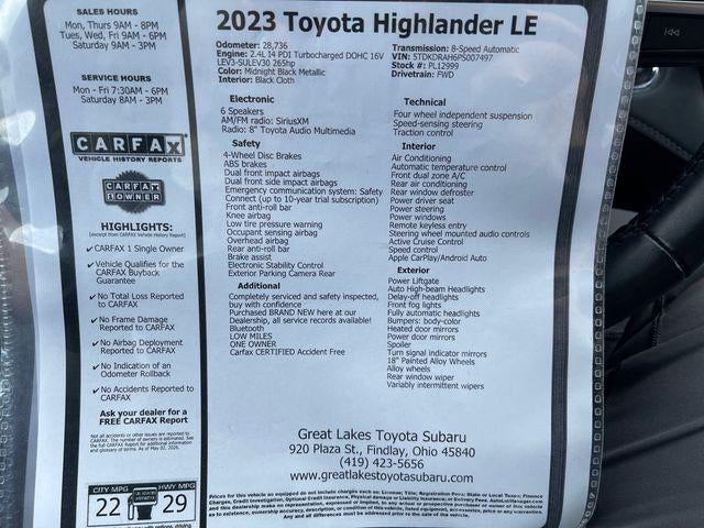 2023 Toyota HIGHLANDER LE