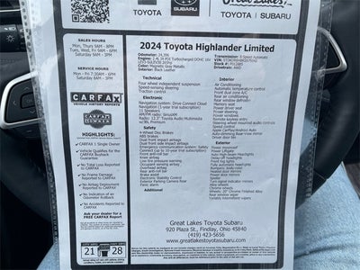 2024 Toyota HIGHLANDER Limited