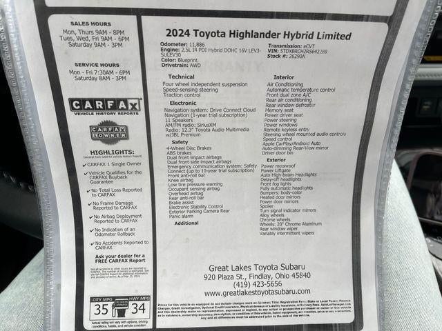 2024 Toyota HIGHLANDER HEV Limited