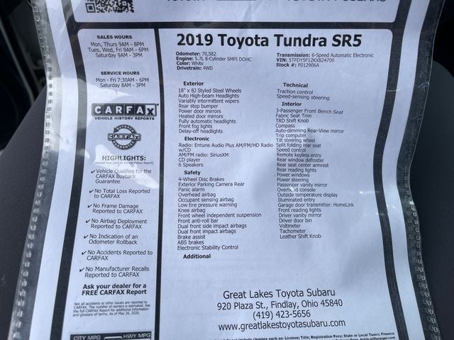 2019 Toyota Tundra SR5