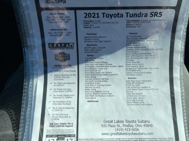2021 Toyota Tundra SR5