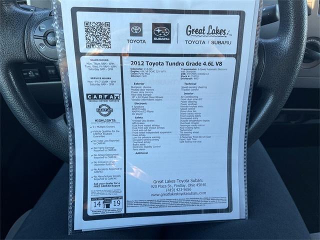 2012 Toyota TUNDRA 4X4 Grade 4.6L V8