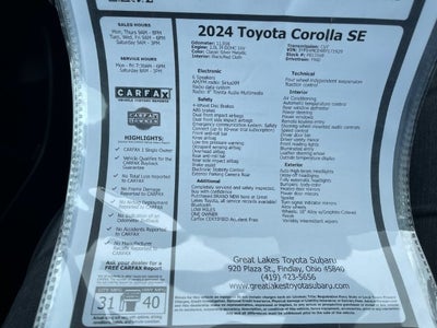 2024 Toyota Corolla SE