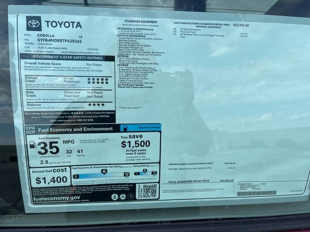 2026 Toyota Corolla LE