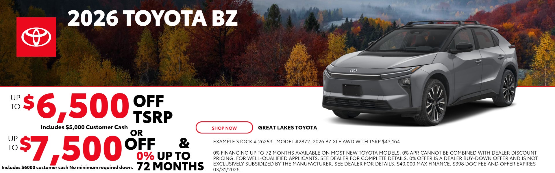 SILVER 2026 TOYOTA BZ ON OFFER 