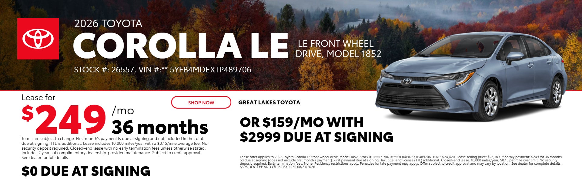 Corolla Cross offer