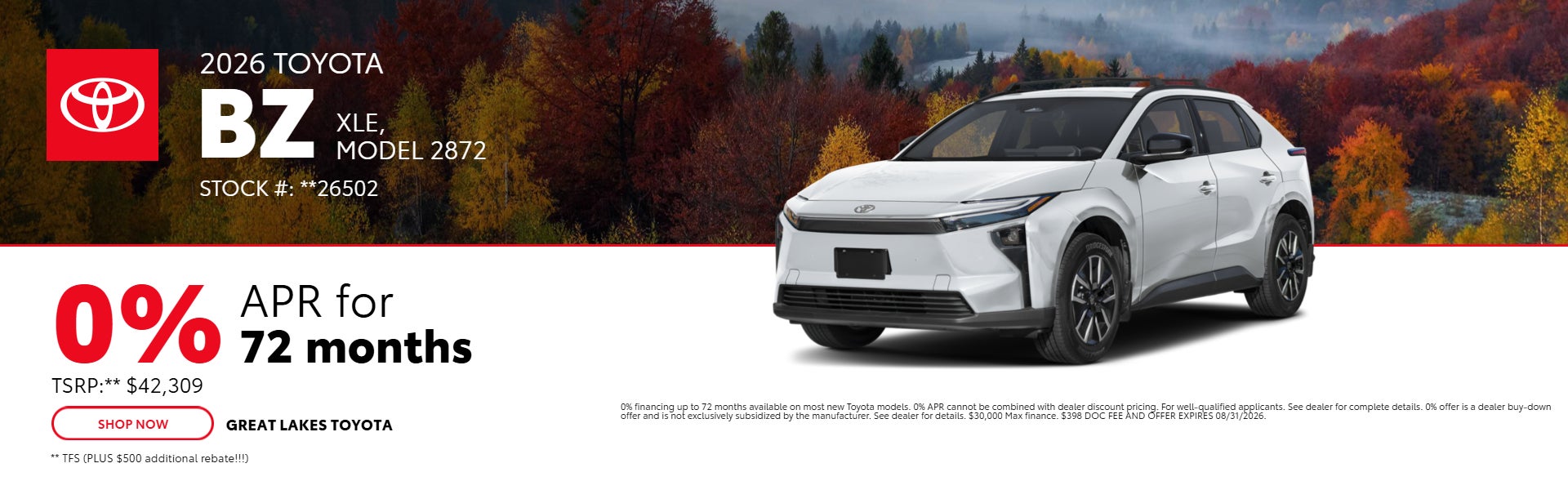 SILVER 2026 TOYOTA BZ ON OFFER 