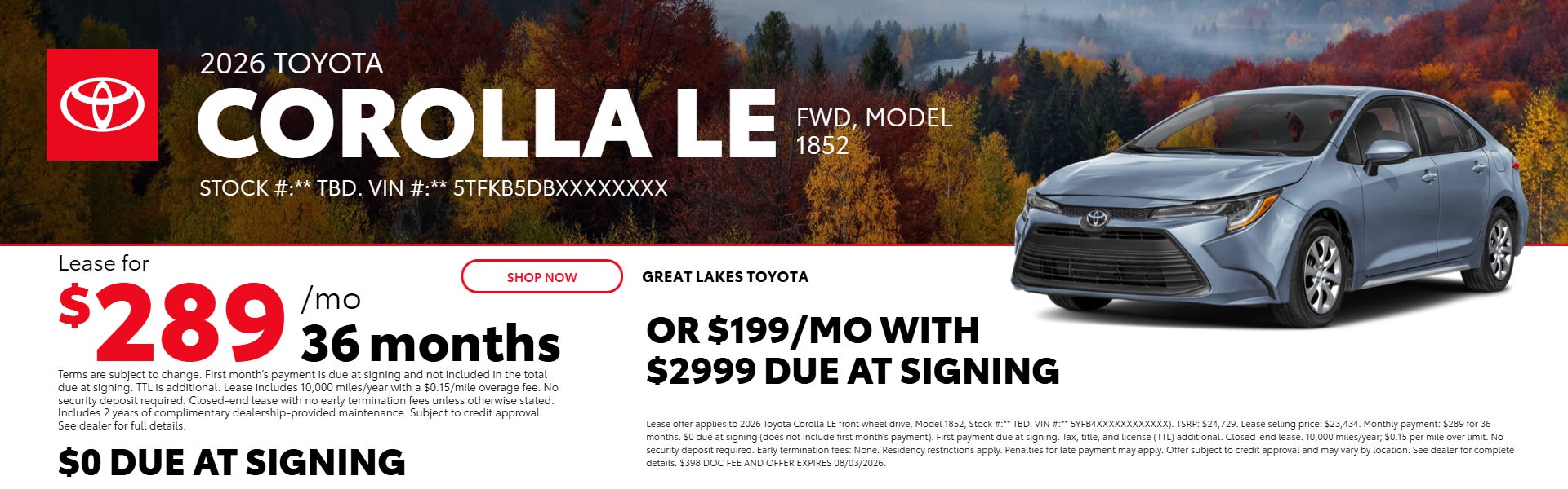 Corolla LE on Offer